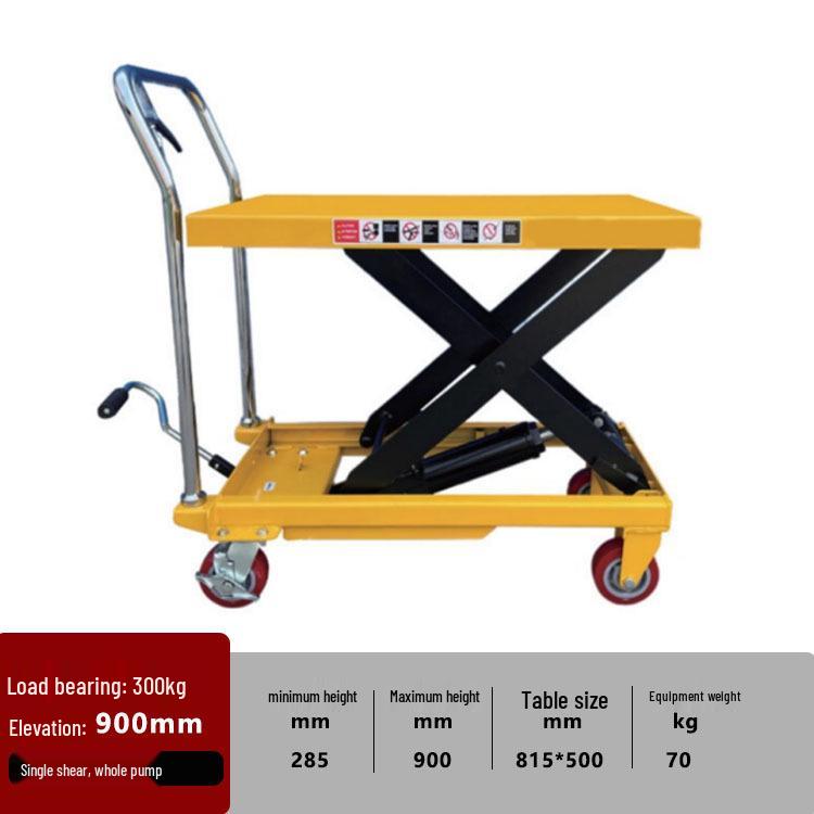 Electric Foot-Operated Platform Cart: Compact Manual Hydraulic Lifting Trolley for Warehousing