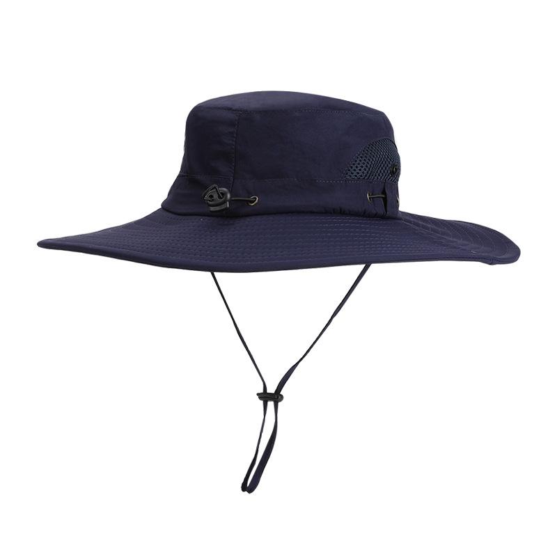 Summer big brim sun hat men's outdoor mountaineering fishing sun protection hat quick drying waterproof breathable big head circumference bucket hat