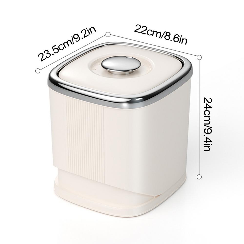 Rice Bucket Moisture Proof Rice Dispenser With Time Scale Cereal Dispenser Bucket With Measuring Cup Rotating Household Kitchen белый