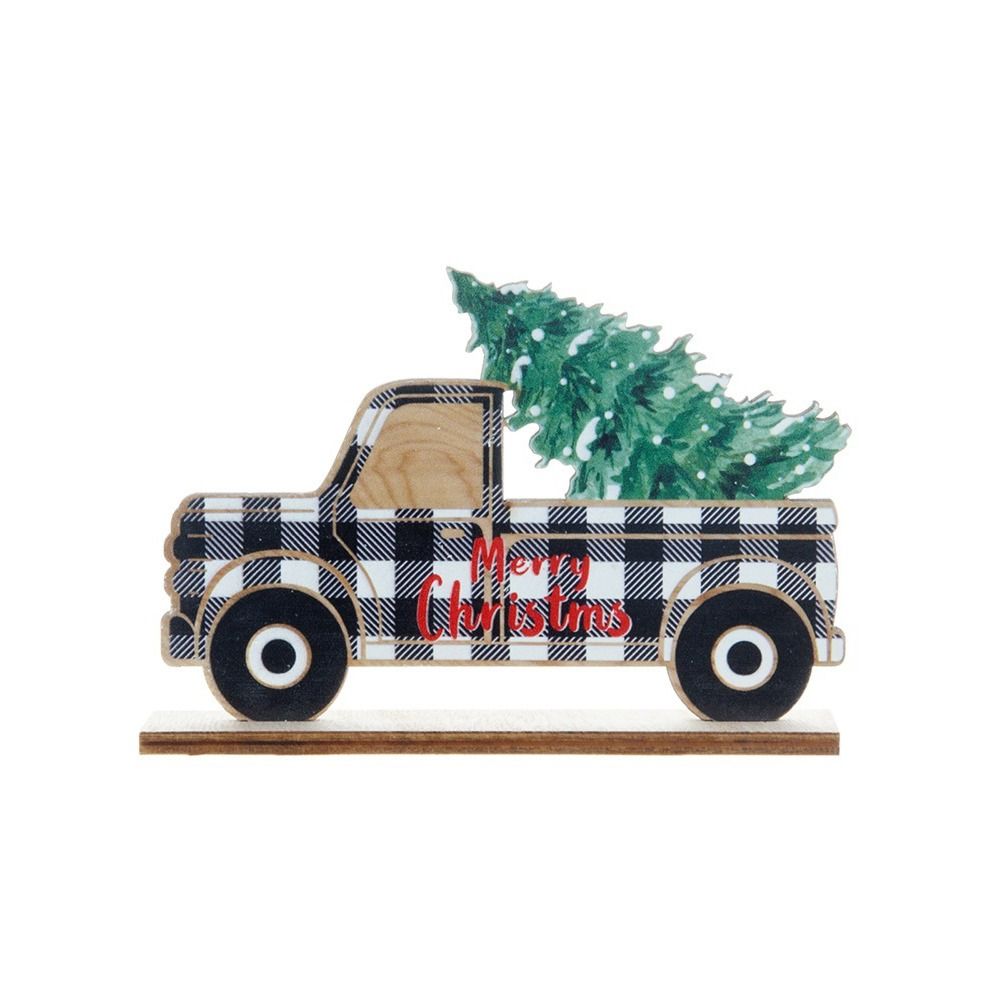 3pcs/set DIY Christmas Wooden Car Decorations Cartoon Christmas Tree Pendant  Christmas