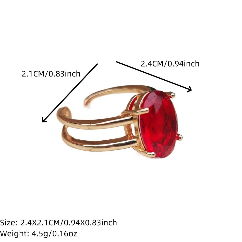 1 sztuka Modny trójkolorowy owalny/kwadratowy pierścionek z cyrkonią sześcienną z otwarciem i regulacją dla kobiet, pierścionek dla pary, biżuteria do układania, akcesoria na imprezę