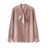 French Retro Bow Shirt Autumn New Top Women's Long Sleeved Shirt