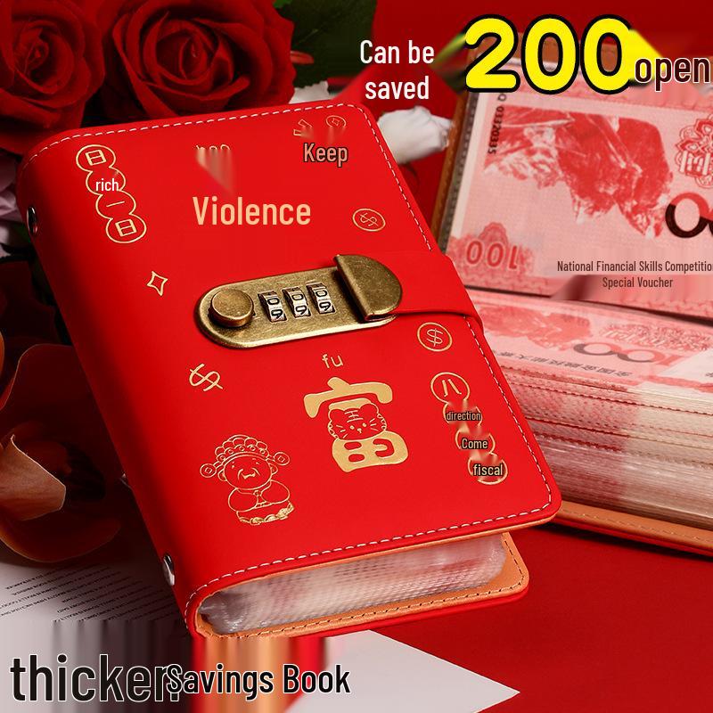 Popular Internet Celebrity Cash Savings Book: Large Capacity Password-Lock Album for Financial Management