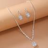 1 Set Women Jewelry Set Rhinestone Necklace Earrings Prom Wedding Party Bride Water Drop Dangle Earrings Formal Occasions Neck Jewelry