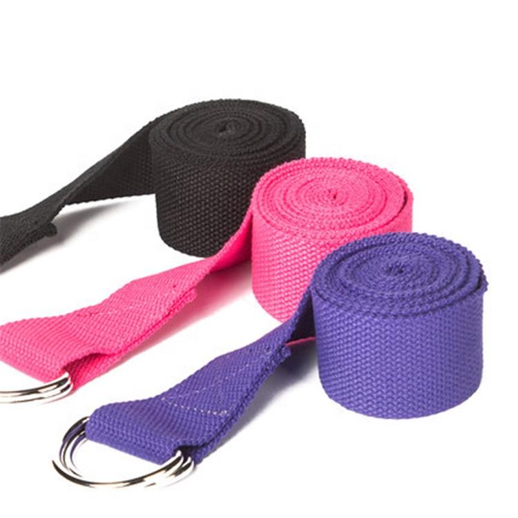 Custom Logo Stretch Band Fitness Elastic Yoga Belt Cotton Yoga Strap
