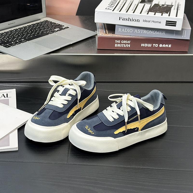 

6 женских нишевых оригинальных дизайнерских осенних новых ретро повседневных кед с круглым носком 40 синий