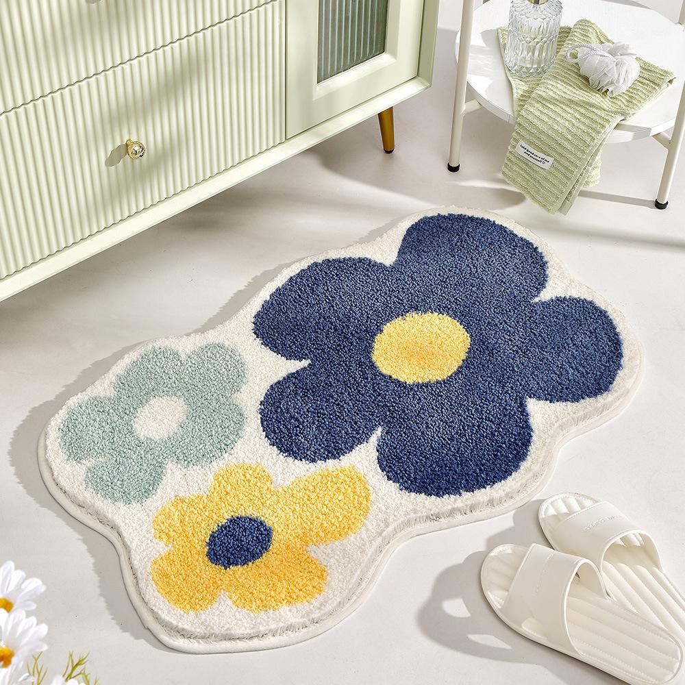 Nordic Minimalist Ins Style Bathroom Mat, Door Mat, Bathroom Floor Mat, Strong Absorbent Mat, Entrance Toilet Carpet, Thickened