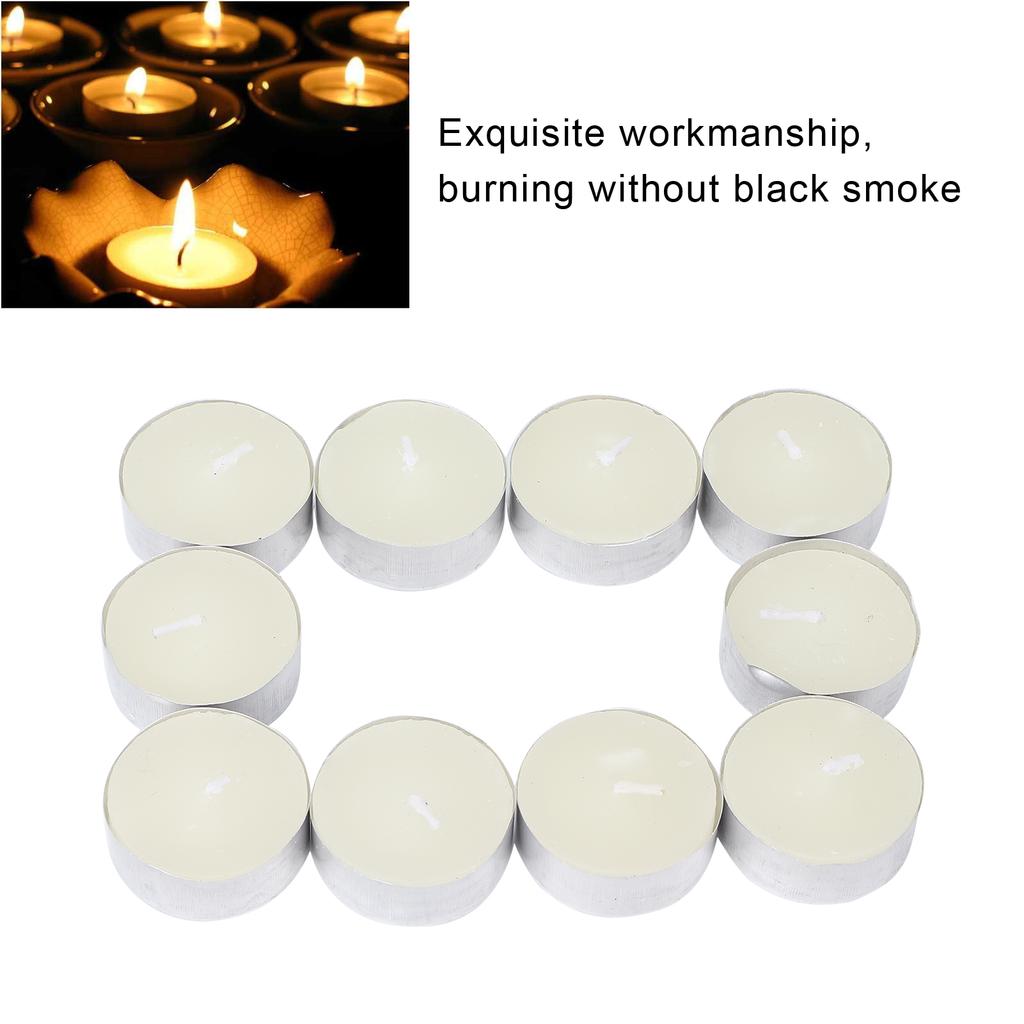 10pcs Tealight Pressed Smokeless Candle Decorative White Candle for Wedding Party