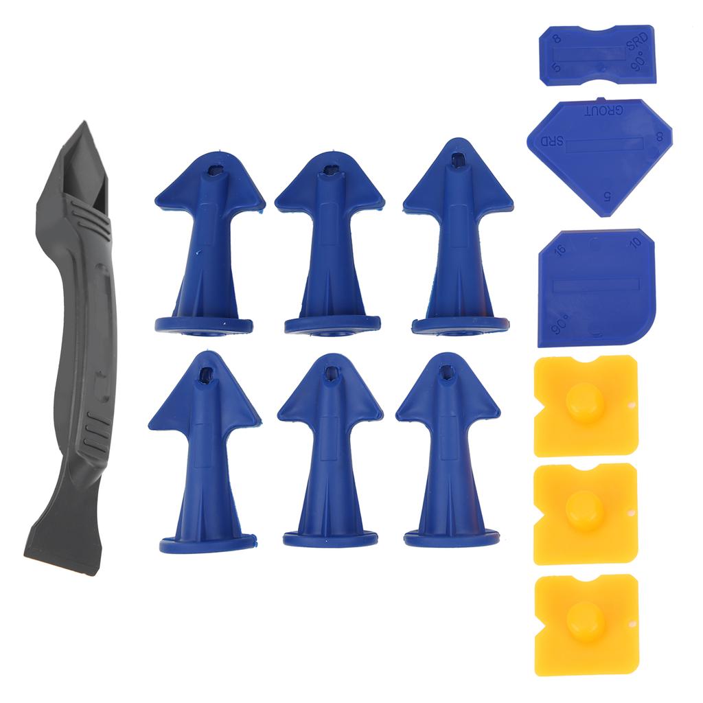 13Pcs Caulking Finisher Tools Plastic Scraper Spatula Silicone Nozzles Glue Removing Tools