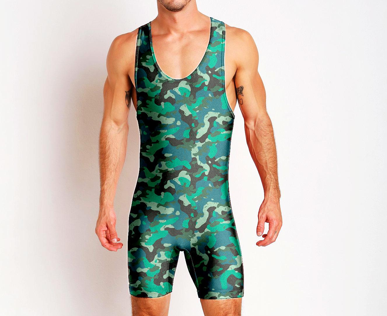Wrestling suit: Wrestling suit, one-piece swimsuit, men s fitness suit, sweat-absorbent, lightweight weightlifting training wear S