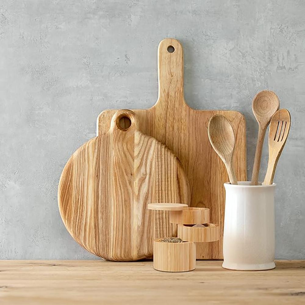 Bamboo salt box, seasoning box, spice box, kitchen and household storage box magnetic seasoning jar.zwq