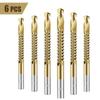 6-teiliges Kobalt-Bohrer-Set, Spiralschraube, metrischer Verbundgewindebohrer, gezackter Spiralbohrer, Schnellarbeitsstahl, HSS-Sechskantschaft, 3/4/5/6/6,5/8 mm