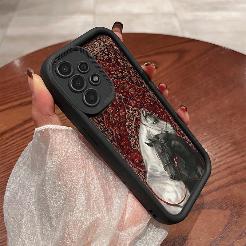 Retro Horse Pattern Phone Case Suitable for Samsung for Galaxy S26 S25 S24 S23 S22 S21 S20 FE Ultra Plus 5G Anti Drop Back Cover