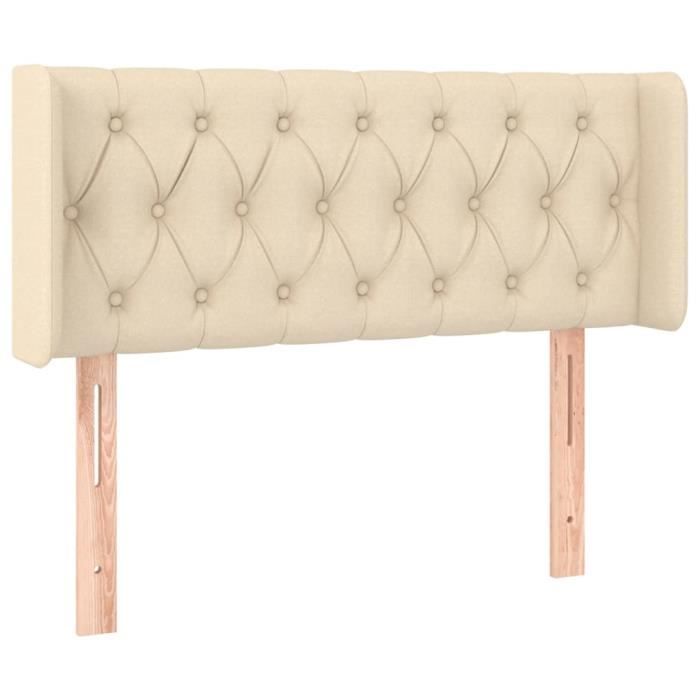 VidaXL Tête de lit avec oreilles Crème 93x16x78-88 cm Tissu3119091