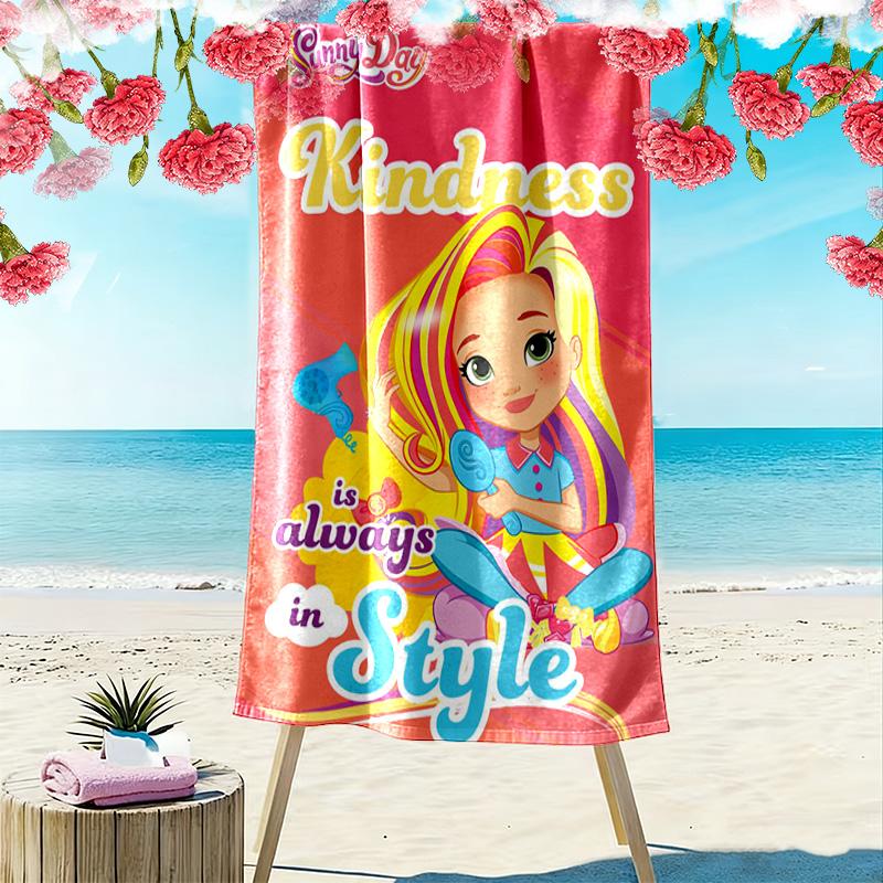 Sunny Day Moments 2D Flat Print Beach Towel, Large Soft Quick Dry Towel for Beach Camping Swimming.NSTJ0928163