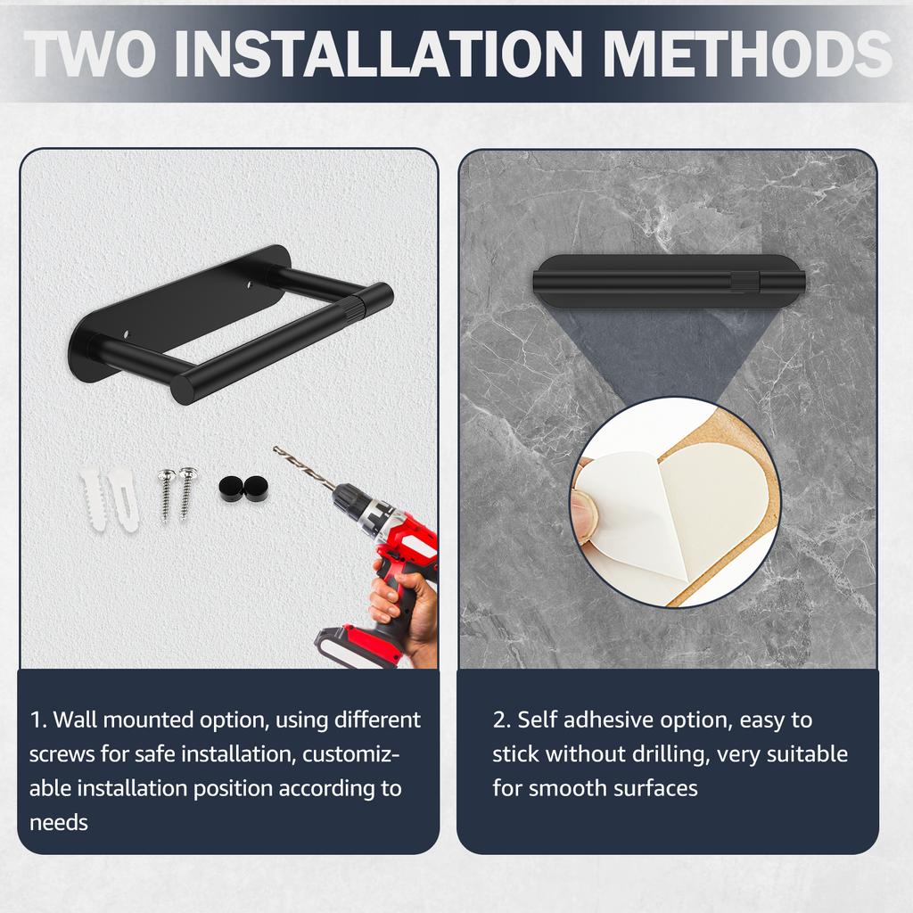 Papiertuchhalter Edelstahl Toilettenpapierrollenhalter Badezimmer Wandmontiert Handtuch Selbstklebend Toiletten Aufbewahrungsregal