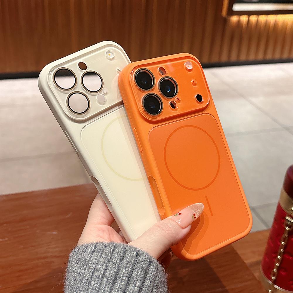 Luxury Glass Camera Protect Phone Case For iPhone 17 16 15 14 13 Pro Max 17Pro For Magsafe Magnetic Liquid Silicone Soft Cover