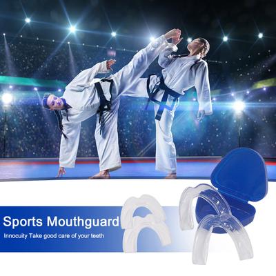 4Pcs Mouth Guard with Storage Case Anti-Grinding Teeth Protection Transparent Sports Mouth Guard for Teeth Clenching At Night