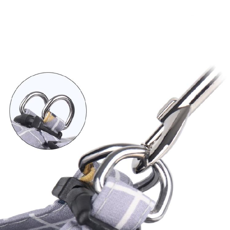 Dog Plaid Vest with Reflective Stripes Dog Harness Leash Pet Doggy Cat Supplies