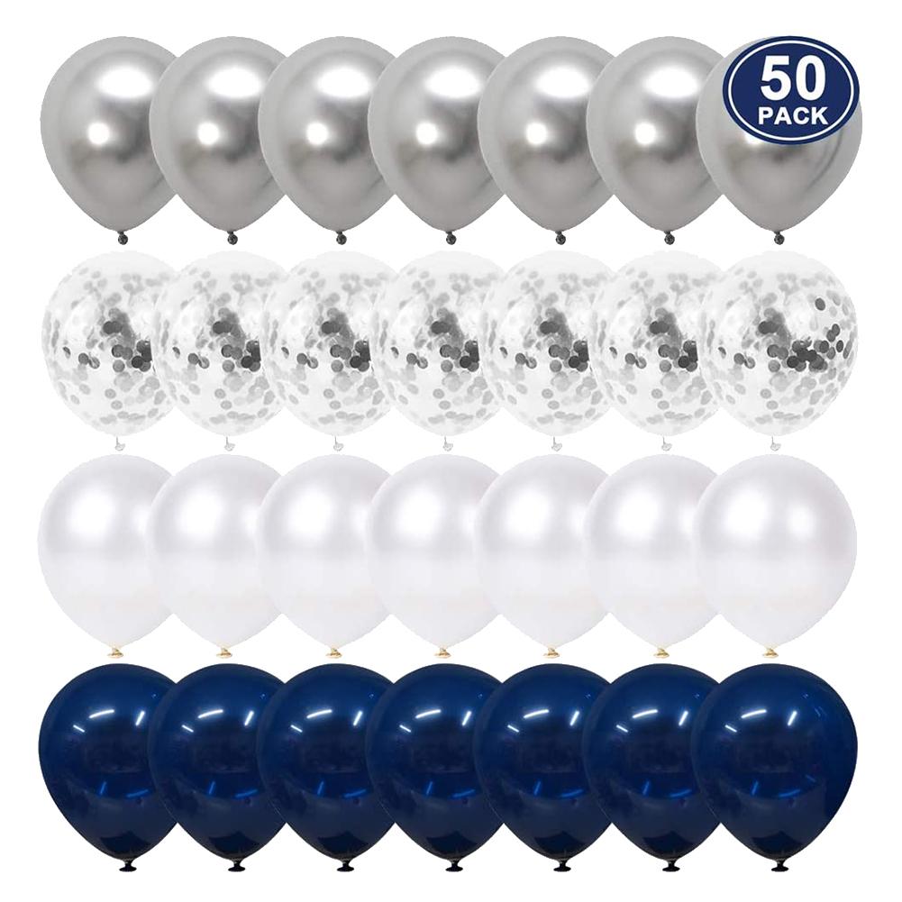 50PCS Sparkling Sequin Balloon Set 12-Inch, Perfect For Home & Birthday Party Decorations, Stylish Latex Balloon Combination