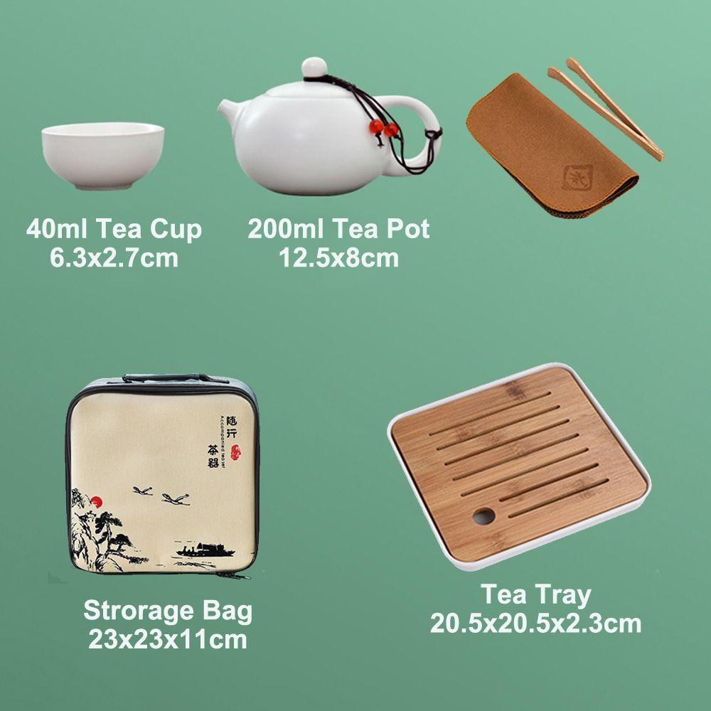 9pcs/Set Ceramic Teacup Teapot Set With 4 Tea Cup Travel Teapot Chinese Gongfu Tea Set  Picnic