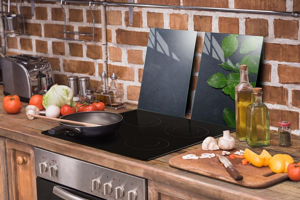 PIANO COTTURA PROTETTIVO IN VETRO PER CUCINA 65x52 ARDESIA