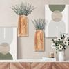 Art Decor Natürliches Holz Wandpflanzer Moderner Bauernhaus Stil Handgefertigte Holz Wandvase Boho Stil Wandmontierte Pflanzgefäße Heimdekoration