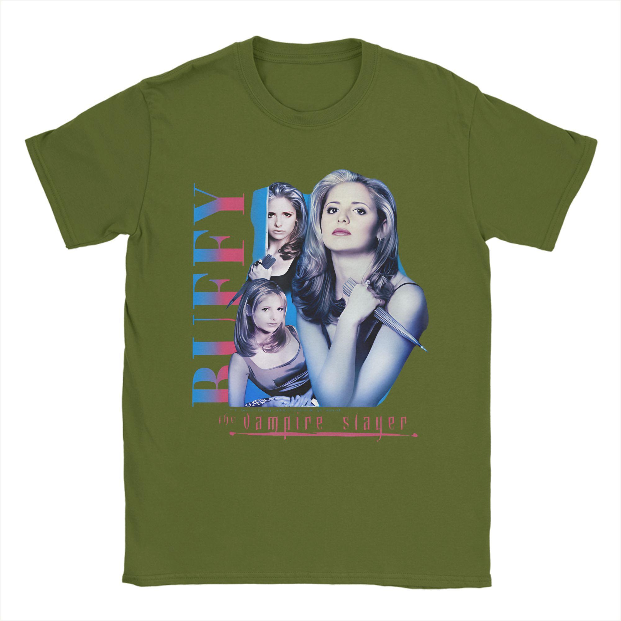 

Men Buffys The Vampire Slayers Buffy Collage T Shirts Cotton Tops Fashion Short Sleeve Crewneck Tee Shirt 4XL 5XL 6XL T-Shirts 4XL