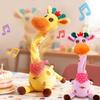 Cute Dancing Talking Giraffe Toy Repeating What You Say with 10 Songs Adjustable Volume Swaying Dancing Giraffe Musical Glowing