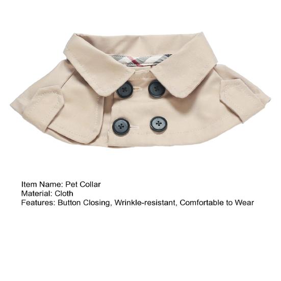 British Style Dog Collar Button Closing Wrinkle-resistant Comfortable To Wear Stylish Breathable Pet Clothing Cape