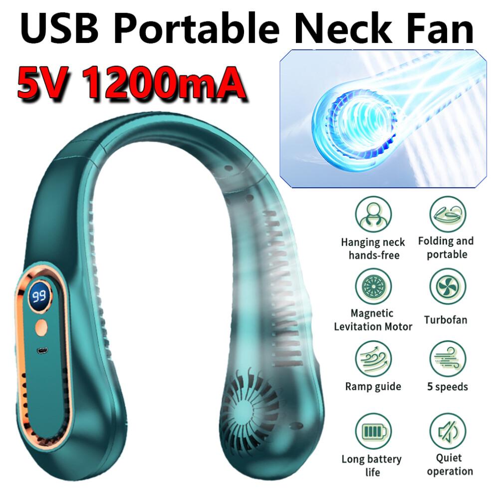 Bladeless Neck Fan - USB Rechargeable Hands-Free Office & Outdoor Use