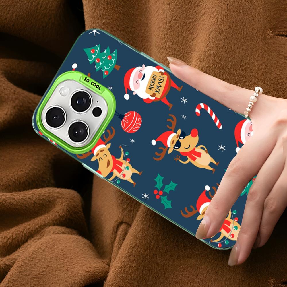 Weihnachts-Cartoon-Neujahrs-Handyhülle Für IPhone 16 15 14 13 12 11 Pro Max X XR XSMAX 8 7 Plus Matte Stoßfeste Rückabdeckung