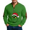 Christmas Men's Outdoor Zipper Long Sleeved Casual Top Sweatshirt
