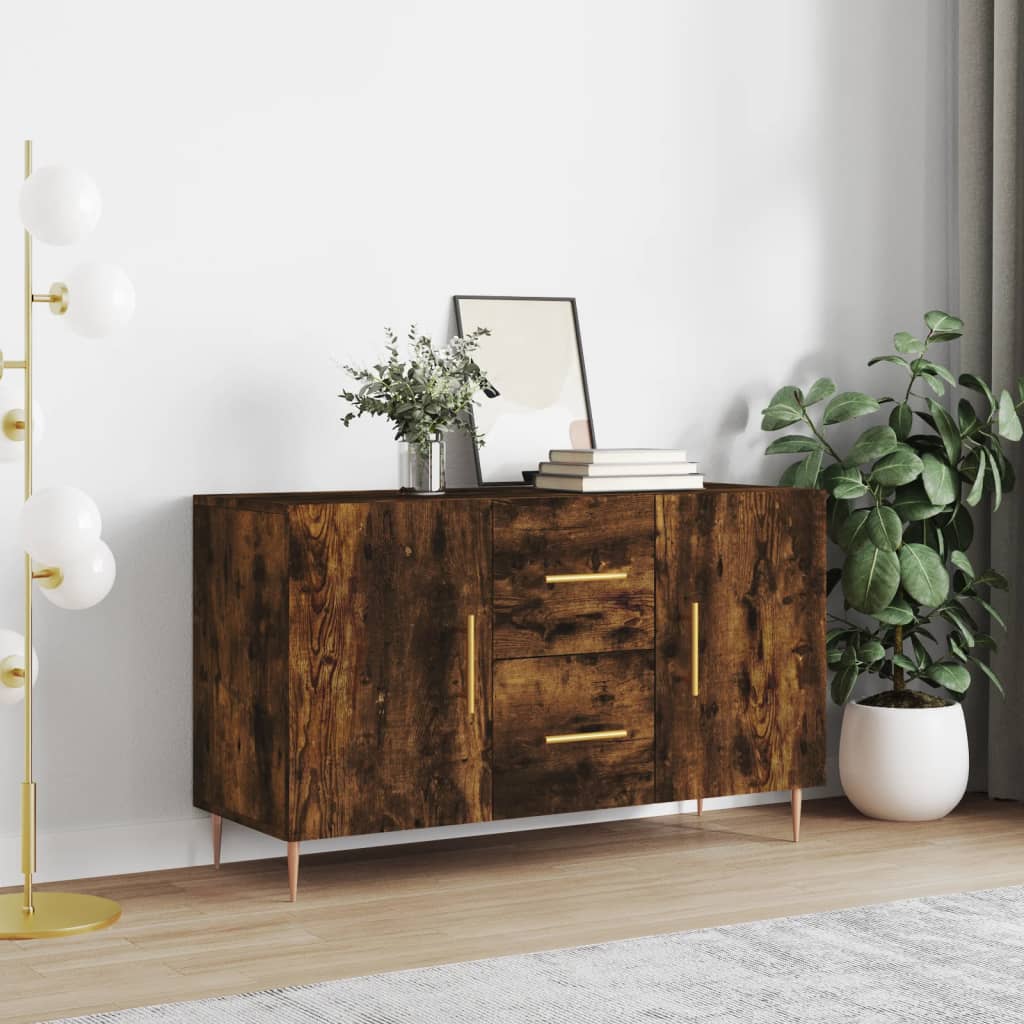 Sideboard Smoked Oak 100x36x60 Cm Engineered Wood