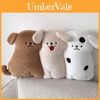 Cute Dog Plush Pillow With Short Faux Fur For Sofa Decor And Living Room Comfort