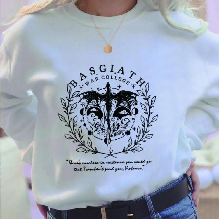 Fly or Die Fourth Wing Hoodie Bookish Gift Comfort Color Tops Sorrengail Basgiath War College Sweatshirt XXXL белый 1770₽