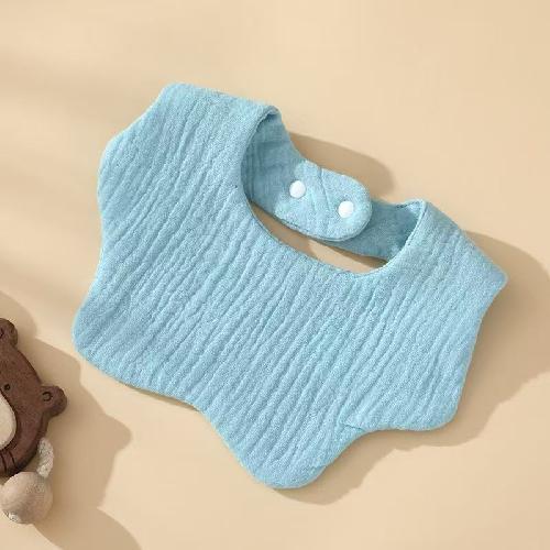 Ins Double-sided Cotton Waterproof Bib Crepe 360-degree Rotating Saliva Towel Children's Breathable Gauze Baby Bib