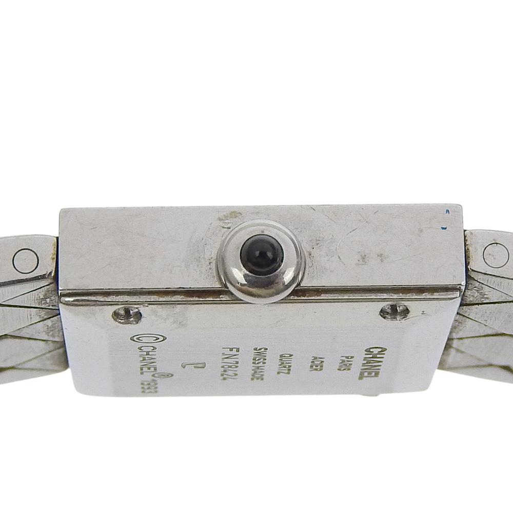 Chanel Matelasse Watches H0009 blackDial Stainless Steel Quartz Analog Display Women Used