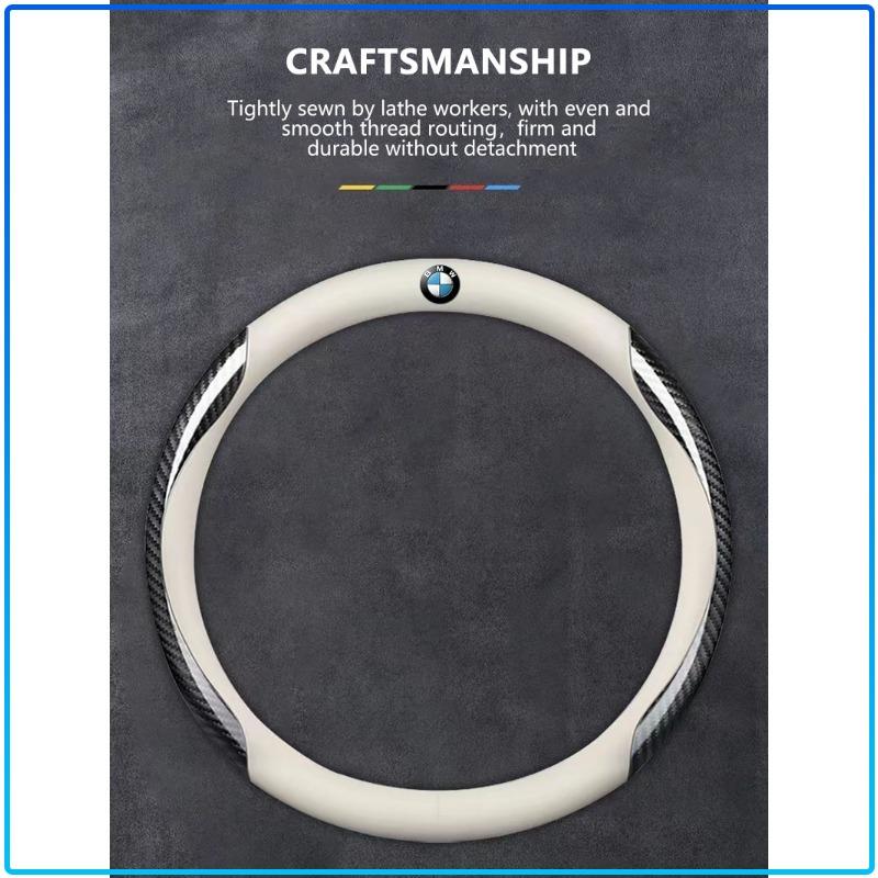 Leder Carbonfaser Auto Lenkradabdeckung Auto Zubehör Für BMW M Performance 1 3 5 7 Serie M3 M4 M5 M6 X1 X3 X5 X6 X7 E30 E34 E36 E39 E4