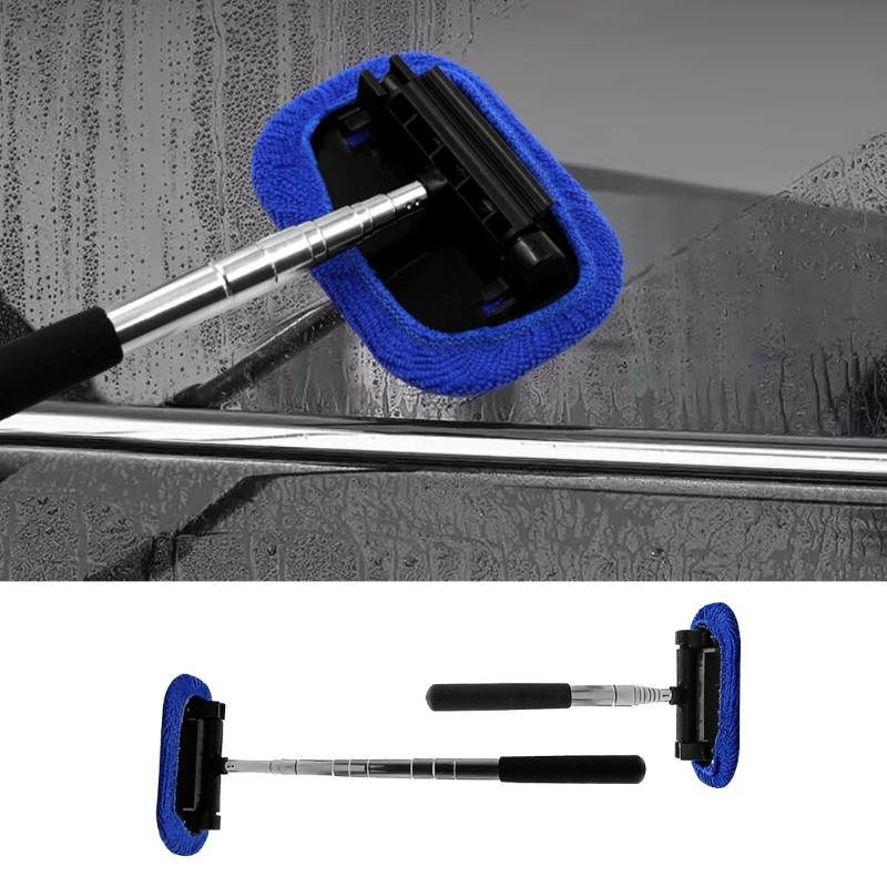Car Wash Brush Car Cleaning Brush Telescoping Long Handle Mop Soft Hair Microfiber Broom Window Wash Brush