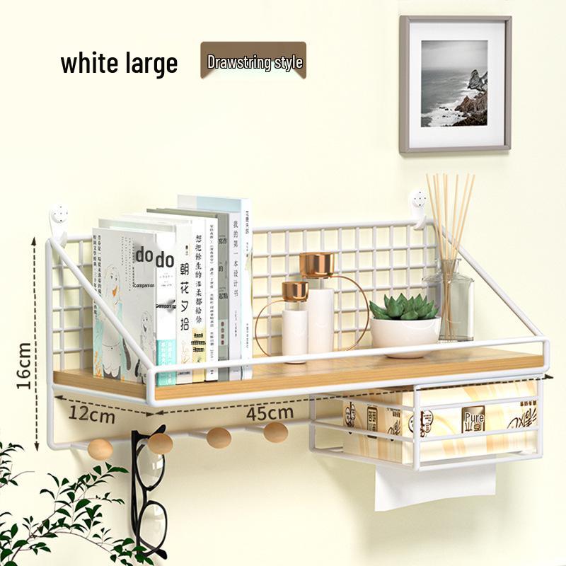 No-Drill Wall-Mounted Shelf: Bedside Hanging Basket for Dorms and Bedrooms