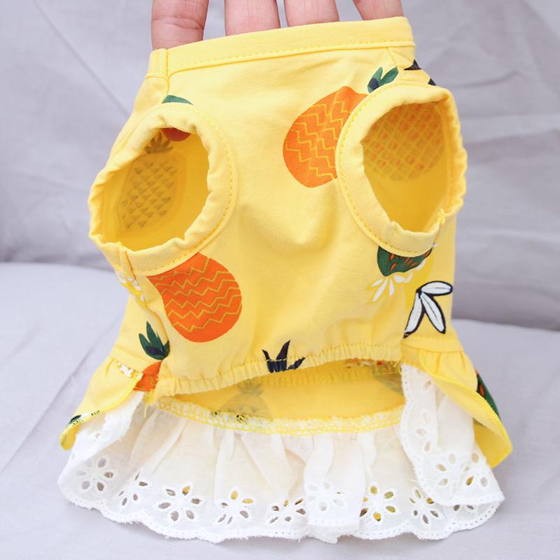 Summer Cotton Cat Dress Skirt Cute Pineapple Cherry Print Pet Clothes Dresses for Cats Sphynx Dog kedi elbisesi ropa para gatos