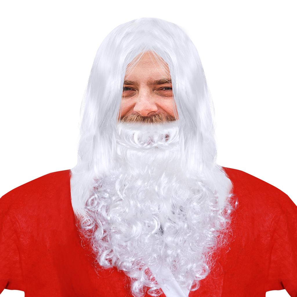 Santa Claus Hair and Beard Christmas Party Two Piece Set One Size Fits All NEW