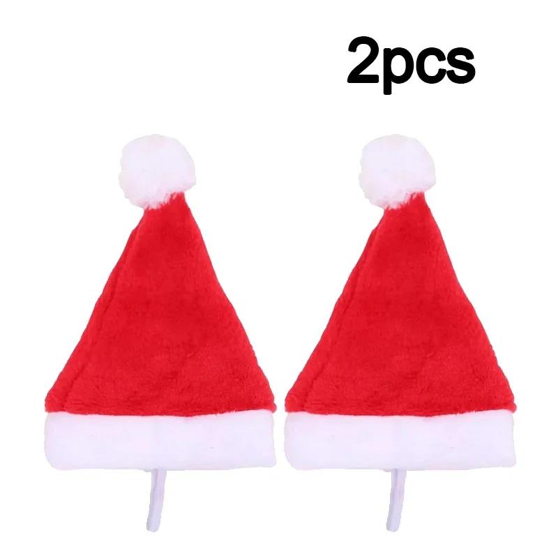 Deluxe Plush Christmas Pet Santa Hat for Dogs Cats Holiday Festive Party Costume Photo Props Decorations