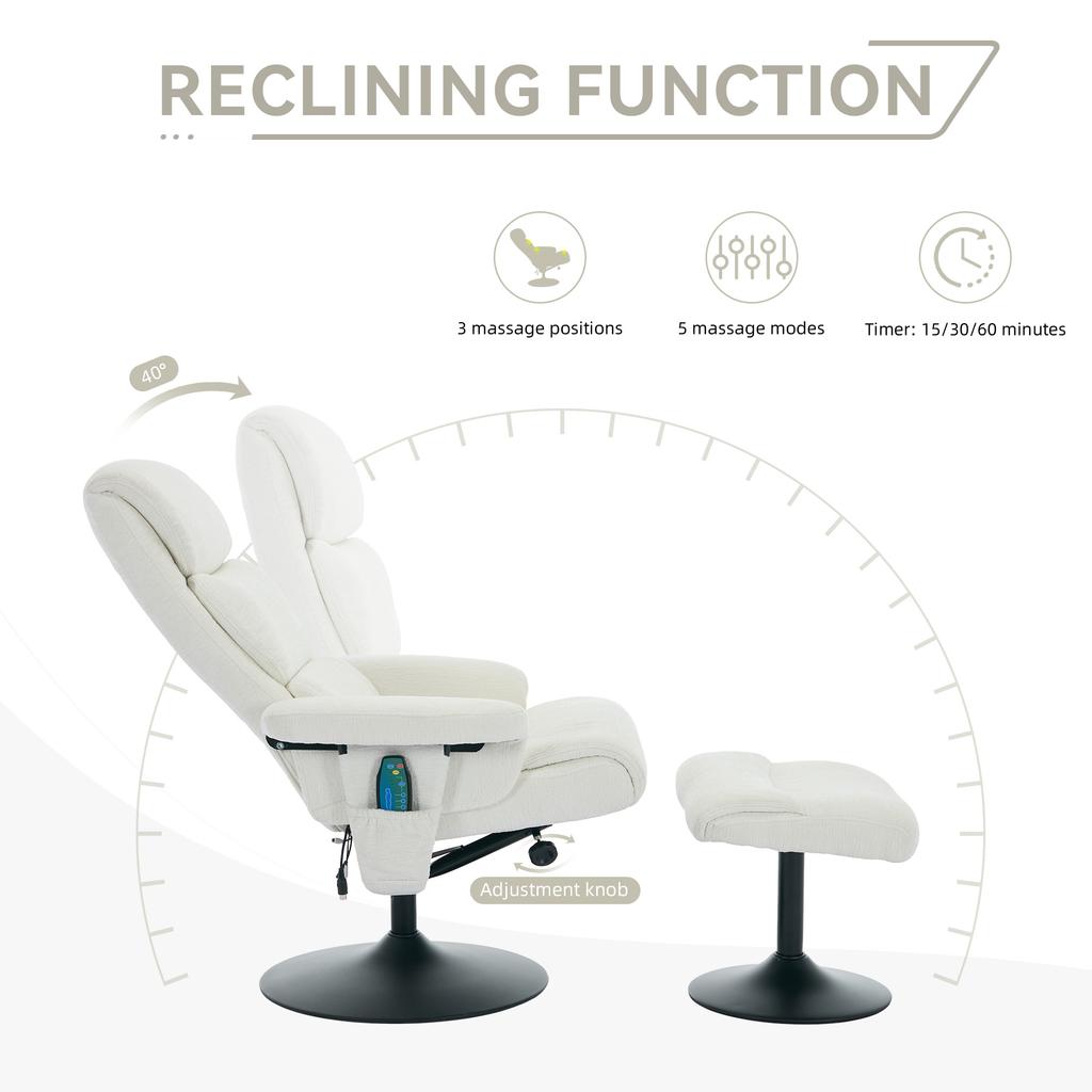Modern Style Gray Microfiber Fabric Recliner Lounge Chair with Big Tall Metal Frame Massage Function for Home Office Bedroom