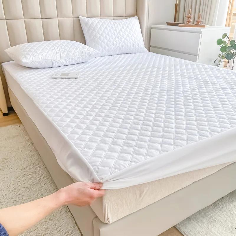 100% Waterproof Bed Fitted Bed Sheet Anti-mite and Anti-bacterial Mattress Protector Soft Breathable Mattress Cover Washable