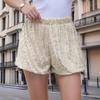 Női Szexi Trend Egyenes Magas Derék Egyszínű Alkalmi Flitteres 3/4-es Rövidnadrág