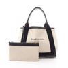 Used NAVY CABAS S Navy Cabas Tote Bag 339933 Canvas Leather Beige Black Used Women