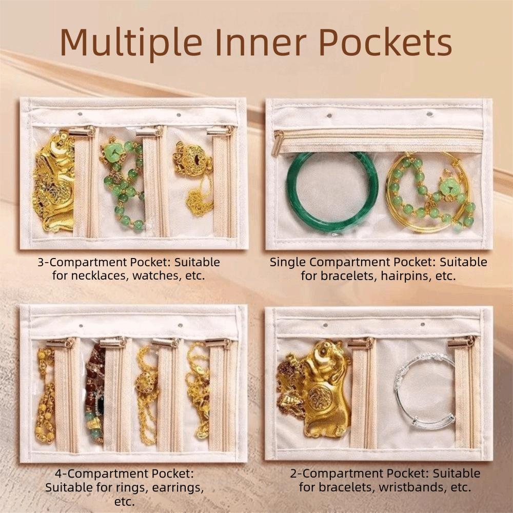 Transparent Jewelry Storage Book Velvet Clear Pockets Jewelry Packaging Box with Zipper Luxury PU Leather Jewelry Organizer