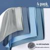 Men's Large Ice Silk Cooling Mid-Waist Boxer Briefs: Breathable, Thin, Graphene Antibacterial Underwear for Summer.